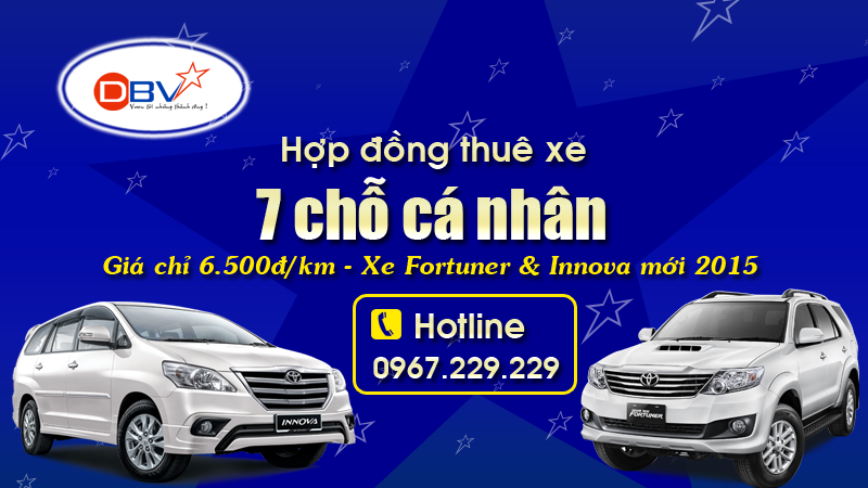 Hợp đồng dịch vụ cho thuê xe 7 chỗ tháng tại Hà Nội - DBV